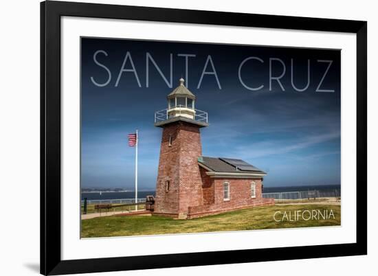 Santa Cruz, California - Brick Lighthouse-Lantern Press-Framed Art Print