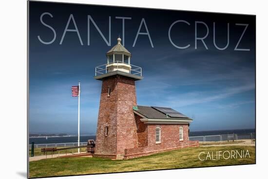 Santa Cruz, California - Brick Lighthouse-Lantern Press-Mounted Art Print