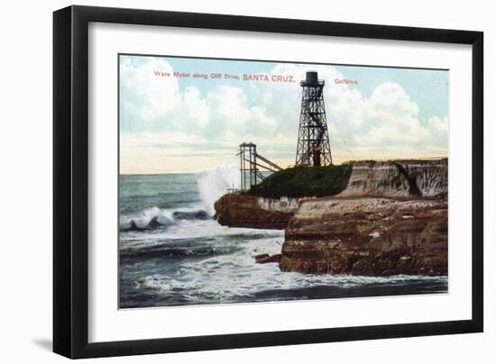 Santa Cruz, California - Cliff Drive View of the Wave Motor-Lantern Press-Framed Art Print