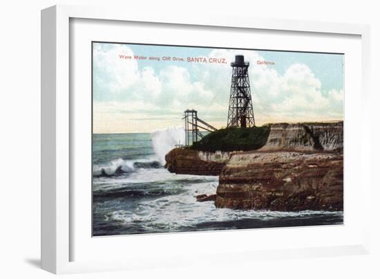 Santa Cruz, California - Cliff Drive View of the Wave Motor-Lantern Press-Framed Art Print