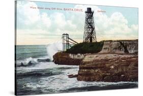 Santa Cruz, California - Cliff Drive View of the Wave Motor-Lantern Press-Stretched Canvas