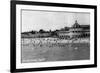 Santa Cruz, California - Crowds on the Beach Photograph-Lantern Press-Framed Premium Giclee Print