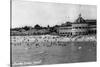 Santa Cruz, California - Crowds on the Beach Photograph-Lantern Press-Stretched Canvas