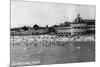 Santa Cruz, California - Crowds on the Beach Photograph-Lantern Press-Mounted Art Print