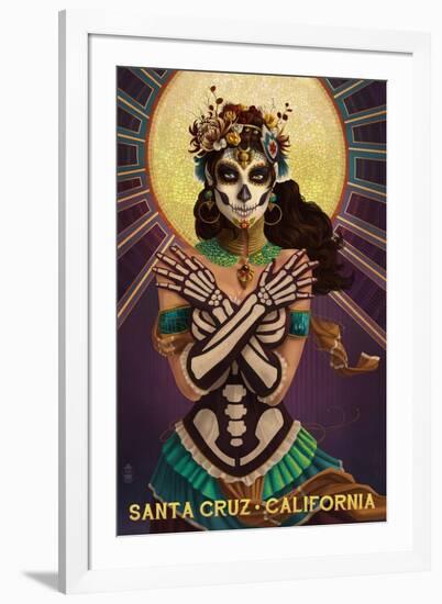 Santa Cruz, California - Day of the Dead Crossbones-Lantern Press-Framed Art Print