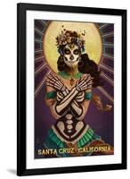 Santa Cruz, California - Day of the Dead Crossbones-Lantern Press-Framed Art Print