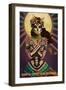 Santa Cruz, California - Day of the Dead Crossbones-Lantern Press-Framed Art Print