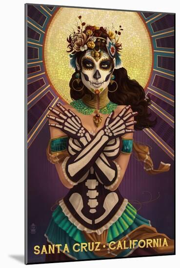 Santa Cruz, California - Day of the Dead Crossbones-Lantern Press-Mounted Art Print