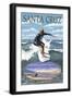 Santa Cruz, California - Day Surfer-Lantern Press-Framed Art Print