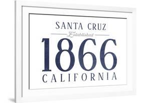 Santa Cruz, California - Established Date (Blue)-Lantern Press-Framed Art Print