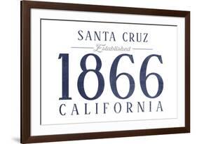 Santa Cruz, California - Established Date (Blue)-Lantern Press-Framed Art Print