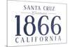 Santa Cruz, California - Established Date (Blue)-Lantern Press-Mounted Art Print