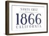 Santa Cruz, California - Established Date (Blue)-Lantern Press-Framed Art Print