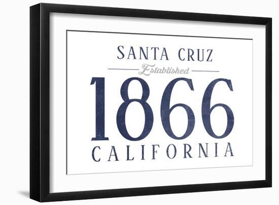 Santa Cruz, California - Established Date (Blue)-Lantern Press-Framed Art Print
