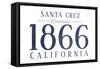 Santa Cruz, California - Established Date (Blue)-Lantern Press-Framed Stretched Canvas