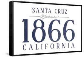 Santa Cruz, California - Established Date (Blue)-Lantern Press-Framed Stretched Canvas