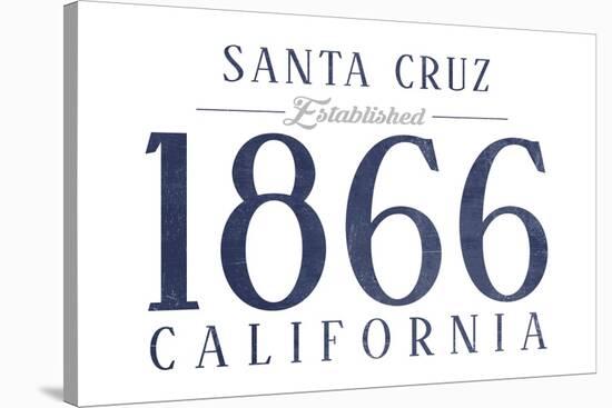 Santa Cruz, California - Established Date (Blue)-Lantern Press-Stretched Canvas