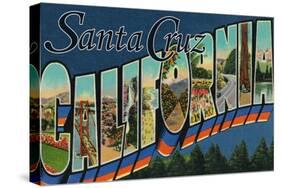 Santa Cruz, California - Large Letter Scenes-Lantern Press-Stretched Canvas