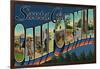 Santa Cruz, California - Large Letter Scenes-Lantern Press-Framed Art Print