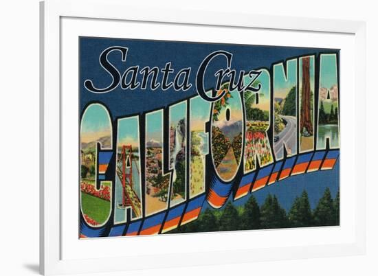 Santa Cruz, California - Large Letter Scenes-Lantern Press-Framed Art Print