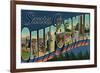 Santa Cruz, California - Large Letter Scenes-Lantern Press-Framed Art Print