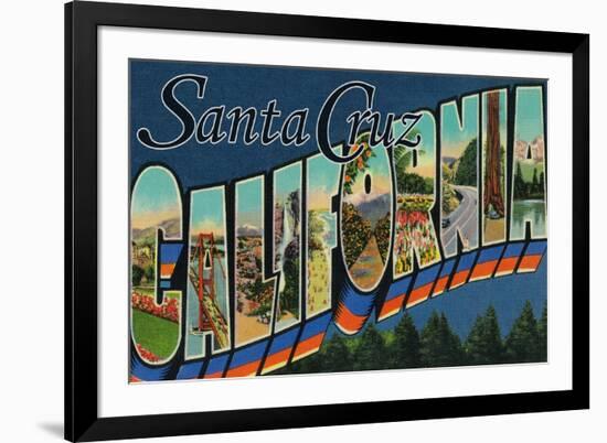 Santa Cruz, California - Large Letter Scenes-Lantern Press-Framed Art Print