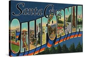 Santa Cruz, California - Large Letter Scenes-Lantern Press-Stretched Canvas