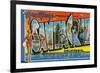 Santa Cruz, California - Large Letter Scenes-Lantern Press-Framed Art Print