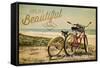 Santa Cruz, California - Life is a Beautiful Ride - Beach Cruisers-Lantern Press-Framed Stretched Canvas