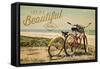 Santa Cruz, California - Life is a Beautiful Ride - Beach Cruisers-Lantern Press-Framed Stretched Canvas