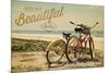 Santa Cruz, California - Life is a Beautiful Ride - Beach Cruisers-Lantern Press-Mounted Art Print