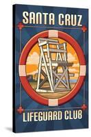 Santa Cruz, California - Lifeguard Club-Lantern Press-Stretched Canvas