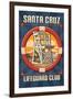 Santa Cruz, California - Lifeguard Club-Lantern Press-Framed Art Print