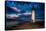 Santa Cruz, California - Lighthouse and Night Sky-Lantern Press-Stretched Canvas