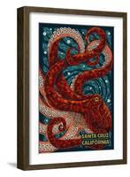 Santa Cruz, California - Octopus Mosaic-Lantern Press-Framed Art Print