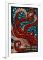 Santa Cruz, California - Octopus Mosaic-Lantern Press-Framed Art Print