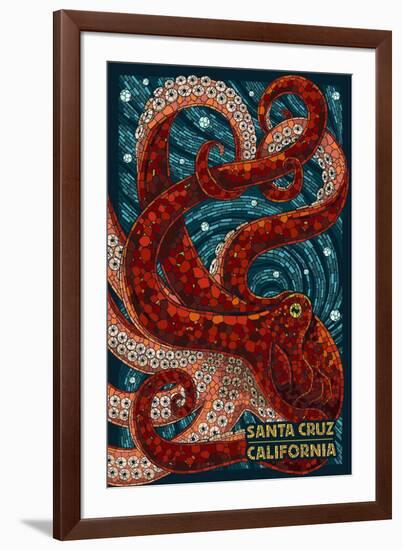 Santa Cruz, California - Octopus Mosaic-Lantern Press-Framed Art Print