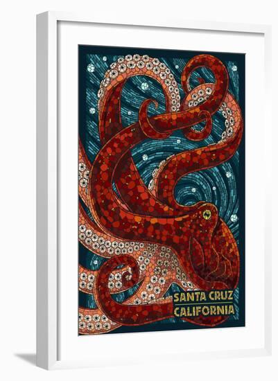 Santa Cruz, California - Octopus Mosaic-Lantern Press-Framed Art Print