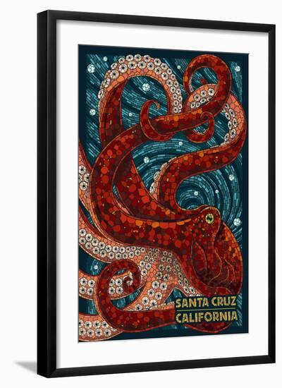 Santa Cruz, California - Octopus Mosaic-Lantern Press-Framed Art Print