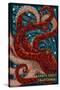 Santa Cruz, California - Octopus Mosaic-Lantern Press-Stretched Canvas