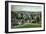 Santa Cruz, California - Panoramic View of Town-Lantern Press-Framed Art Print