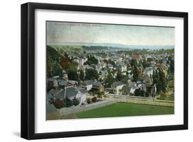 Santa Cruz, California - Panoramic View of Town-Lantern Press-Framed Art Print