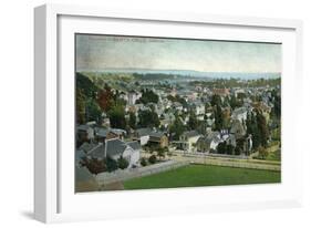 Santa Cruz, California - Panoramic View of Town-Lantern Press-Framed Art Print