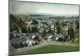 Santa Cruz, California - Panoramic View of Town-Lantern Press-Mounted Art Print