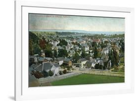 Santa Cruz, California - Panoramic View of Town-Lantern Press-Framed Art Print