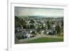 Santa Cruz, California - Panoramic View of Town-Lantern Press-Framed Premium Giclee Print