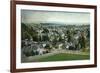 Santa Cruz, California - Panoramic View of Town-Lantern Press-Framed Premium Giclee Print