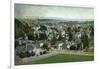 Santa Cruz, California - Panoramic View of Town-Lantern Press-Framed Art Print