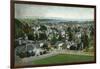 Santa Cruz, California - Panoramic View of Town-Lantern Press-Framed Art Print