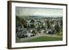 Santa Cruz, California - Panoramic View of Town-Lantern Press-Framed Art Print